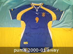 puma ukraine football shirt 2000-01 away