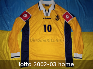 lotto ukraine football camiseta 2002 2003 home