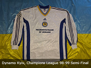 adidas fc dynamo kyiv champions league 1998/99 shirt jersey trikot